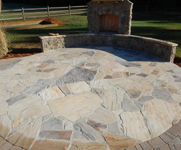 Patio Stone Floor with Fireplace