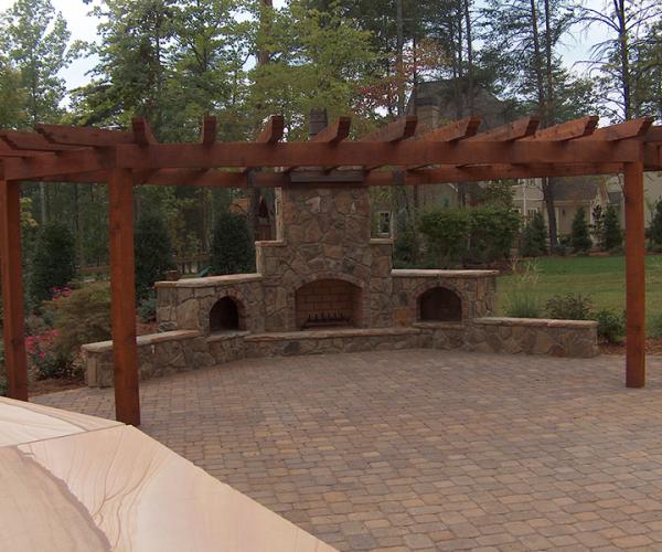 Pergola Structure with Fireplace
